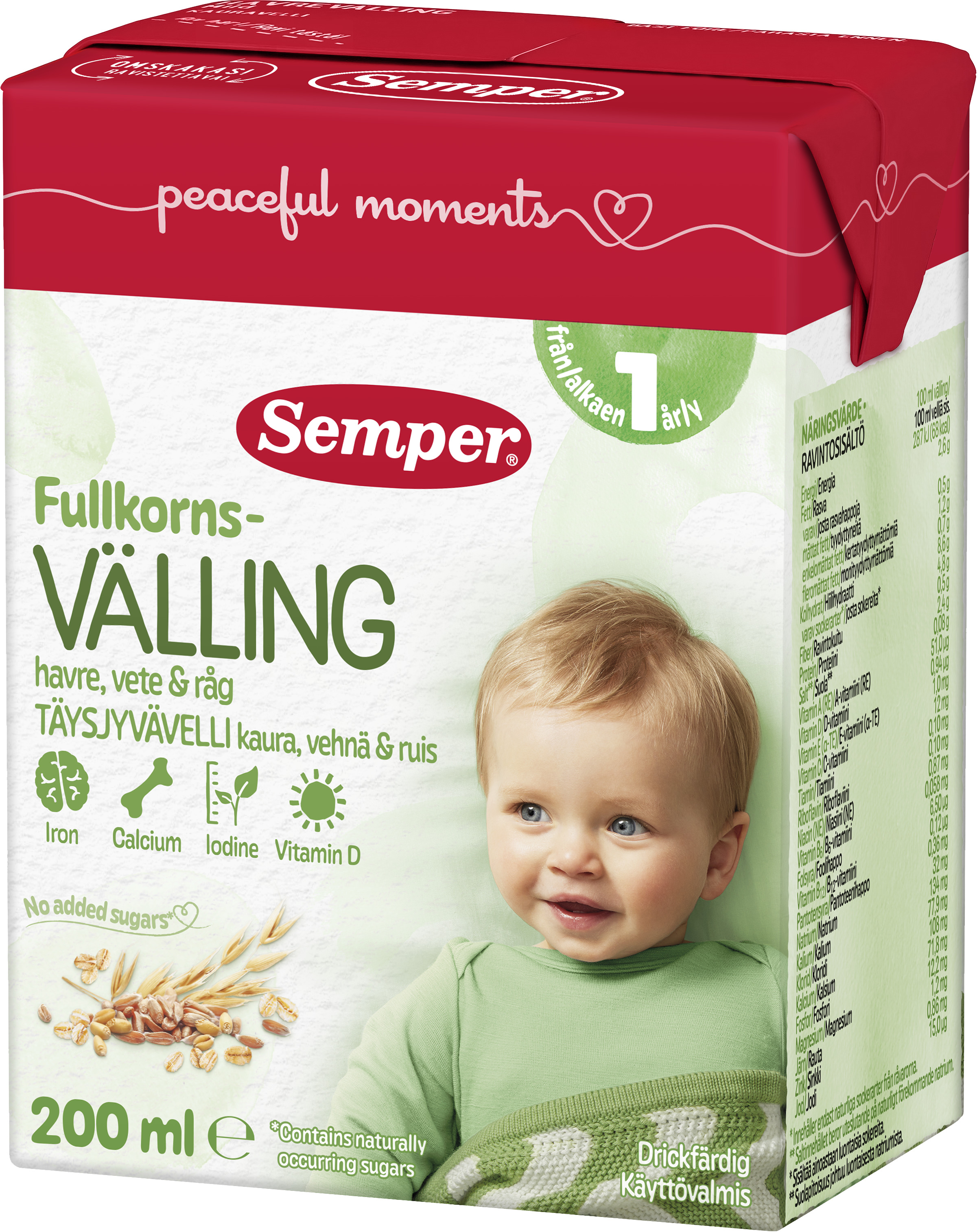 Fullkornsvälling med Havre Drickfärdig 1 År