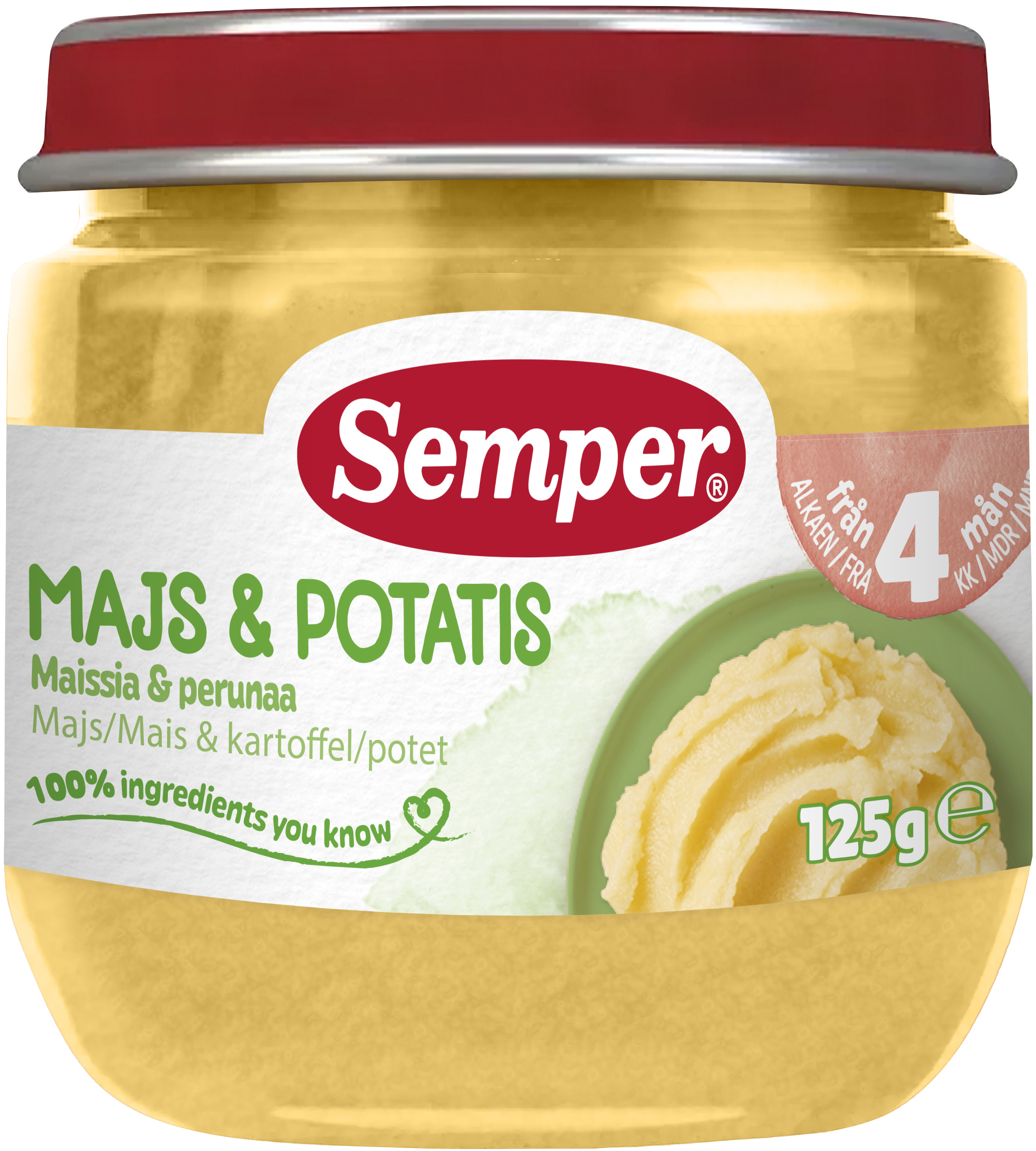 Majs & Potatispuré 4 Mån