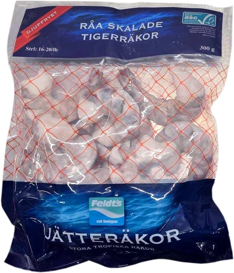 Tigerräkor Råa Skalade 16-20/lb ASC