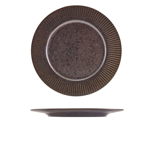 Terra Cinder Tallrik Flat med Bräm Svart Ø26cm