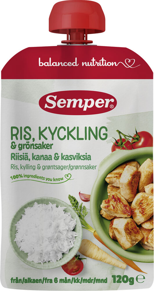 Ris & Kyckling med Grönsaker 6 Mån