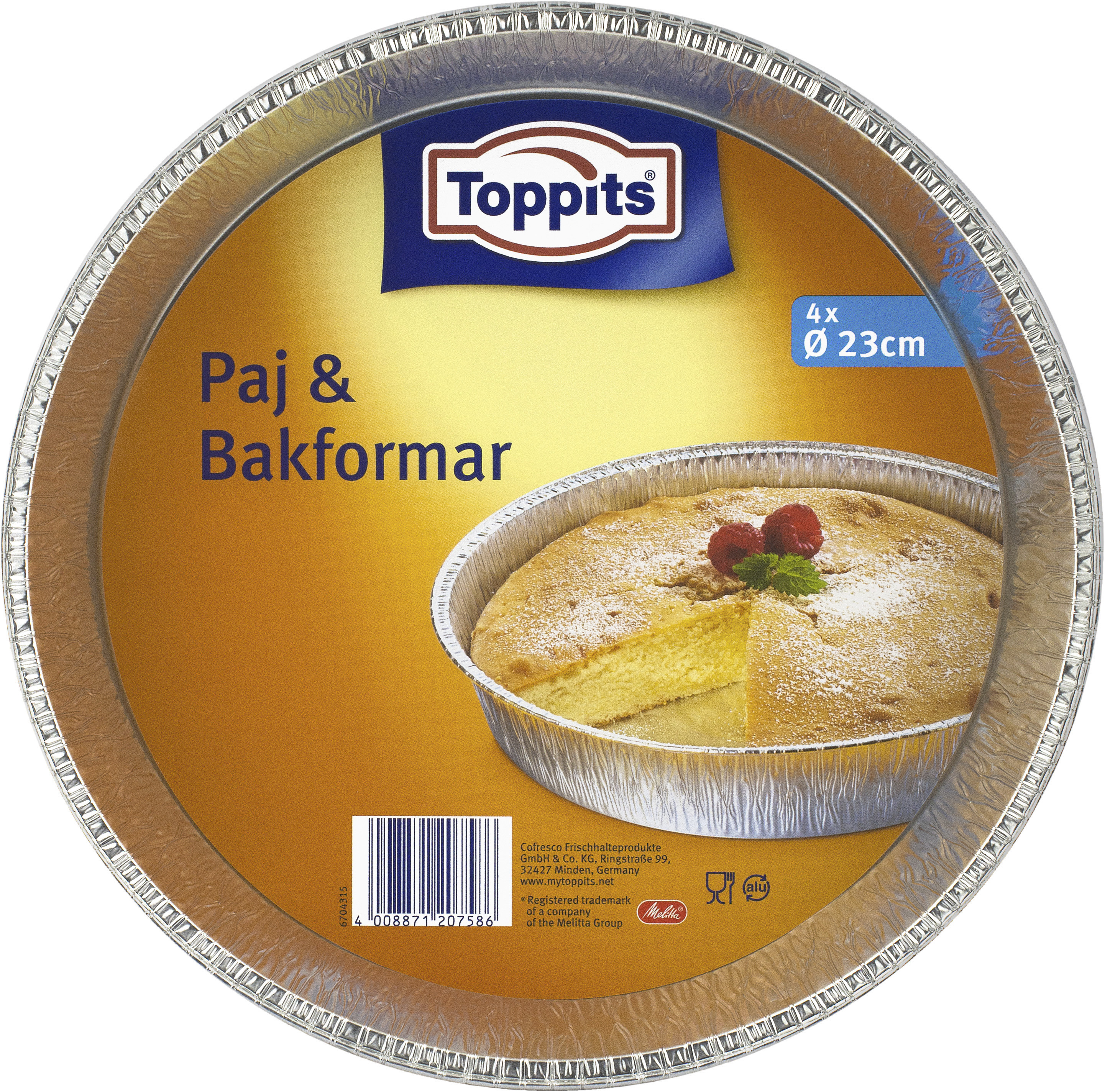Bakform paj aluminium 230mm