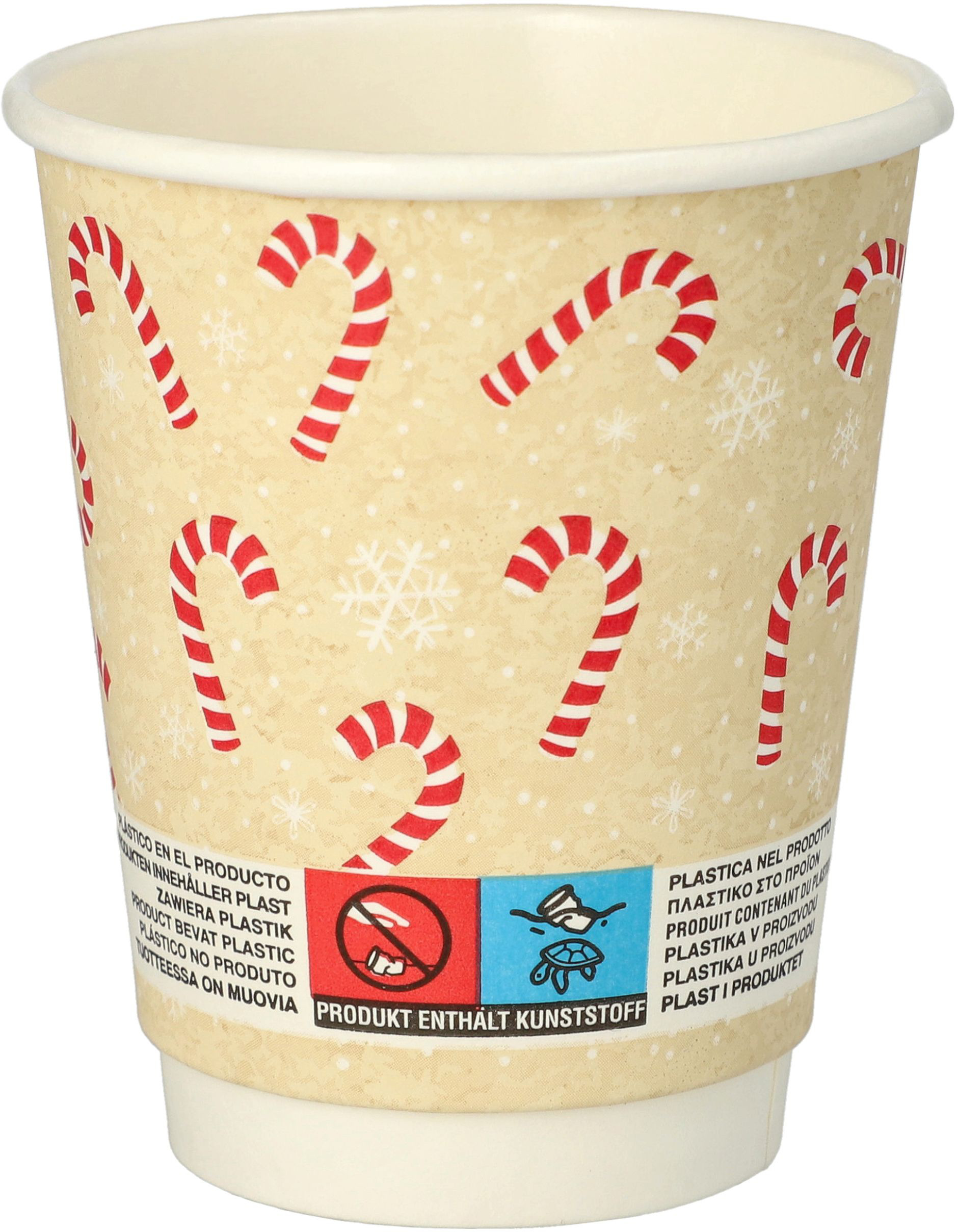 Bägare Papper + PLA Dubbla Väggar Candy Cane 20cl