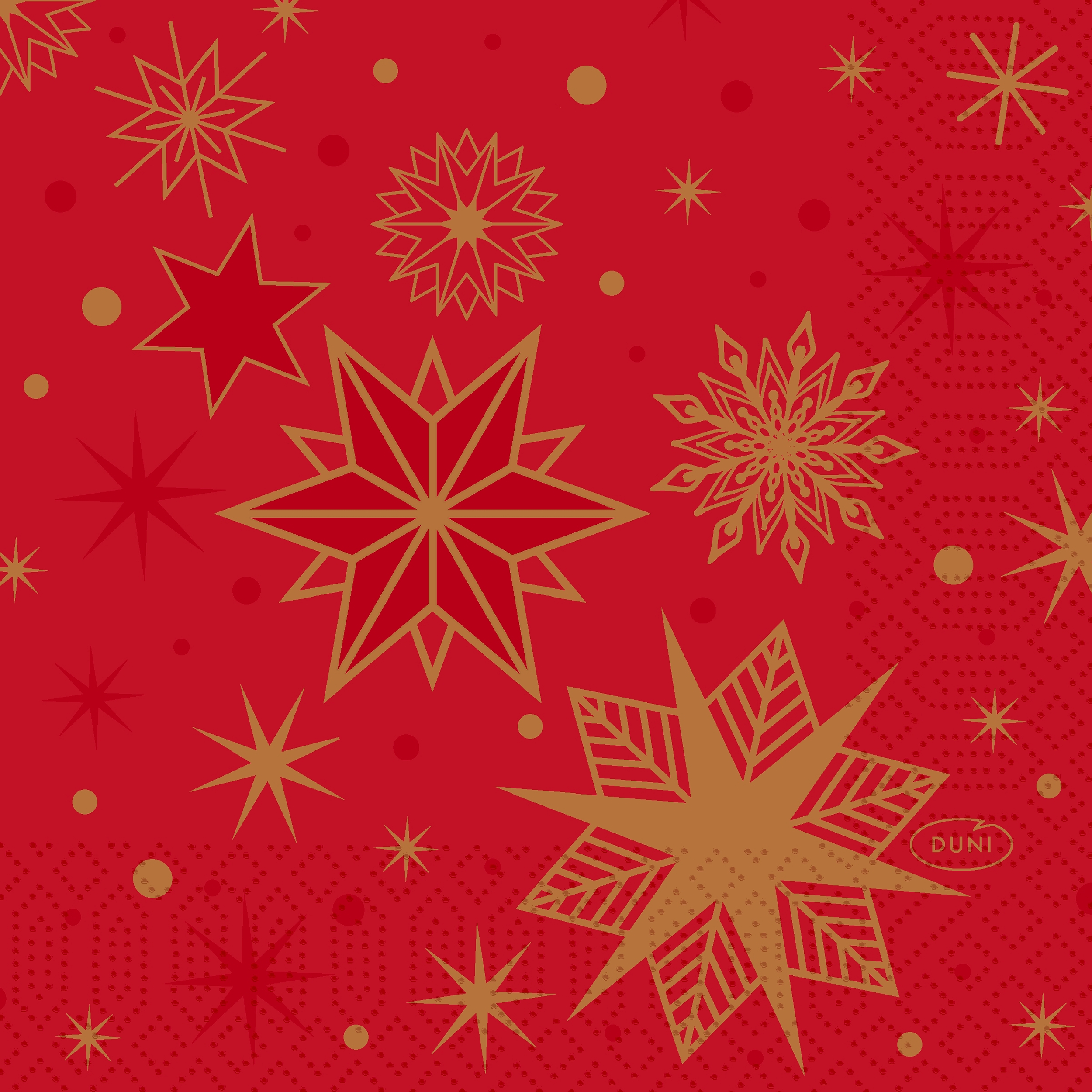 Servett 3-lag 24x24cm Stargazing Red