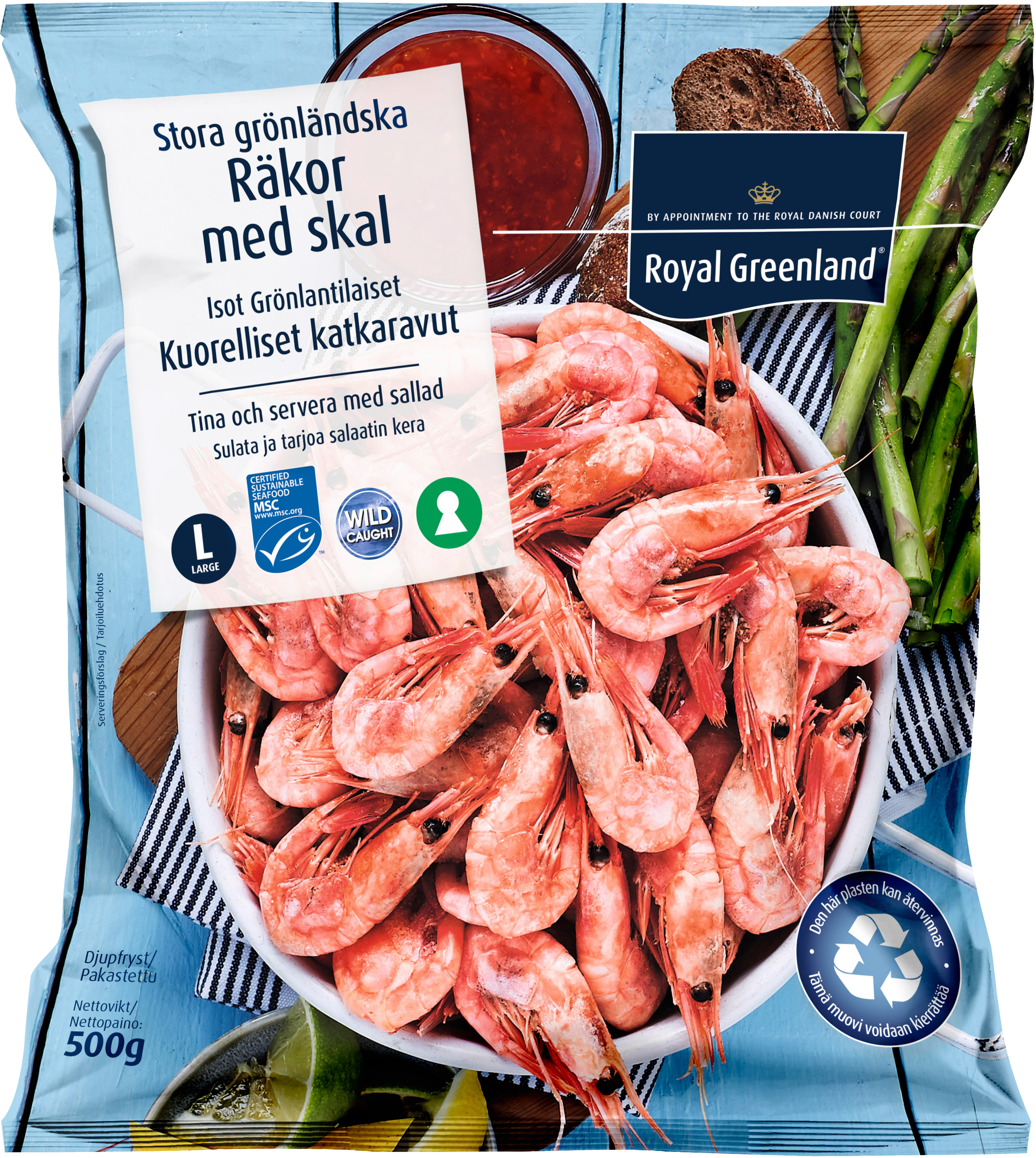 Räkor med Skal 70-90/kg MSC