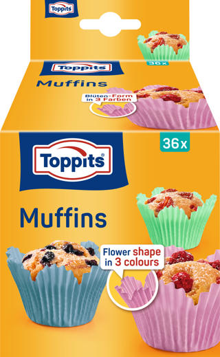 Muffinsform Flower Rosa/Grön/Blå 70mm