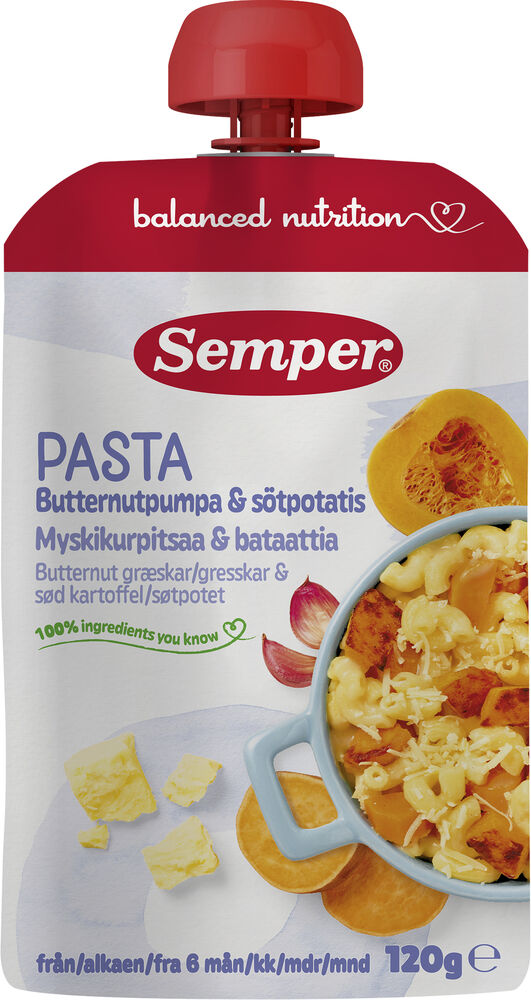 Pasta med Pumpa & Grönsaker 6 Mån